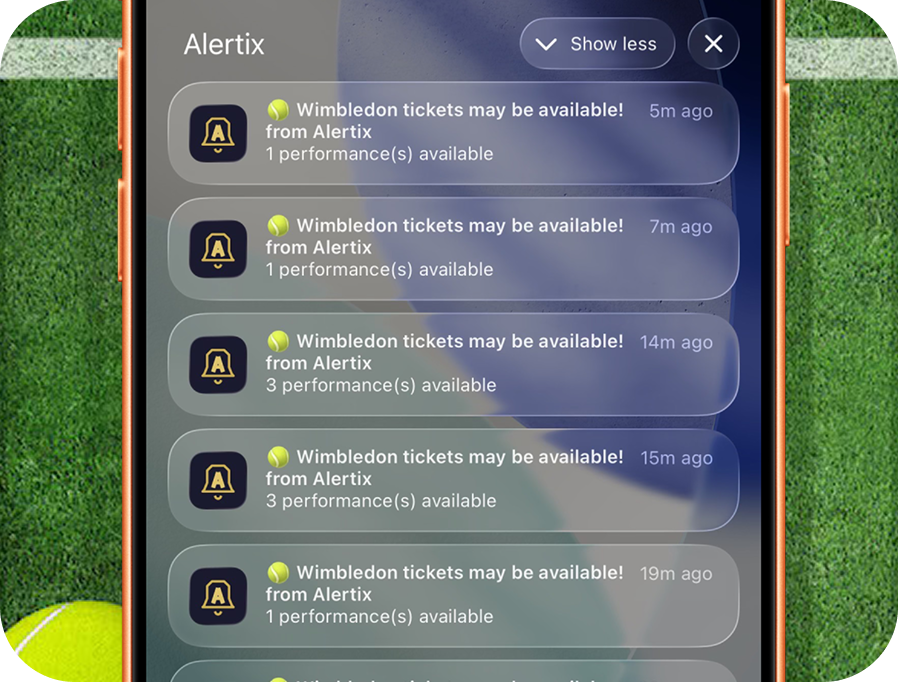 Alertix push notifications appearing on an iPhone lock screen.
